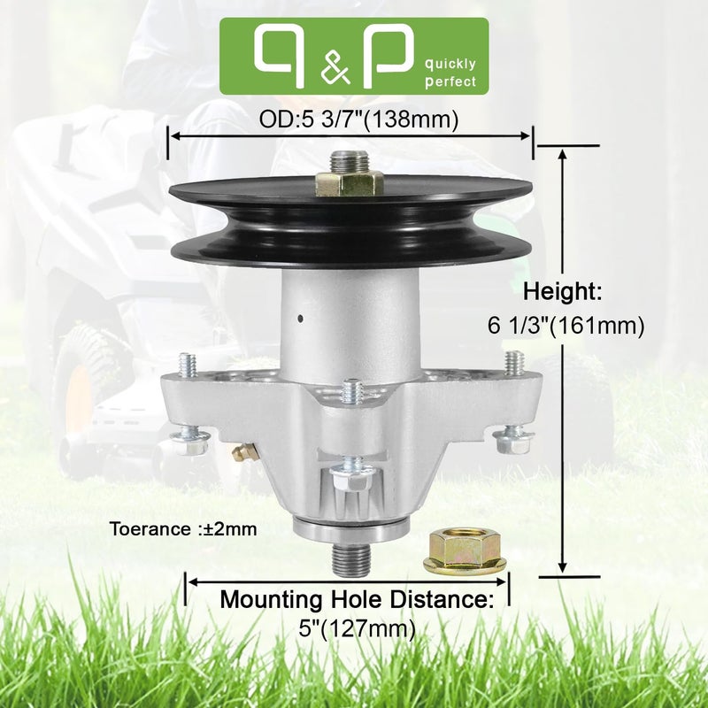 QP q&p 918-04125C Spindle Assembly Replace 112-0370 918-04126 11962 82-403 285-867 285-312 Fit Mower Deck i1050 with 4 BoIt Height 6 3/8"" - Image 2